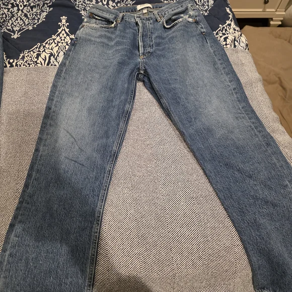 Agolde Light and Medium Blue Straight Leg Jeans LOT Of 3! Size 26 & 28 - Picture 4 of 9